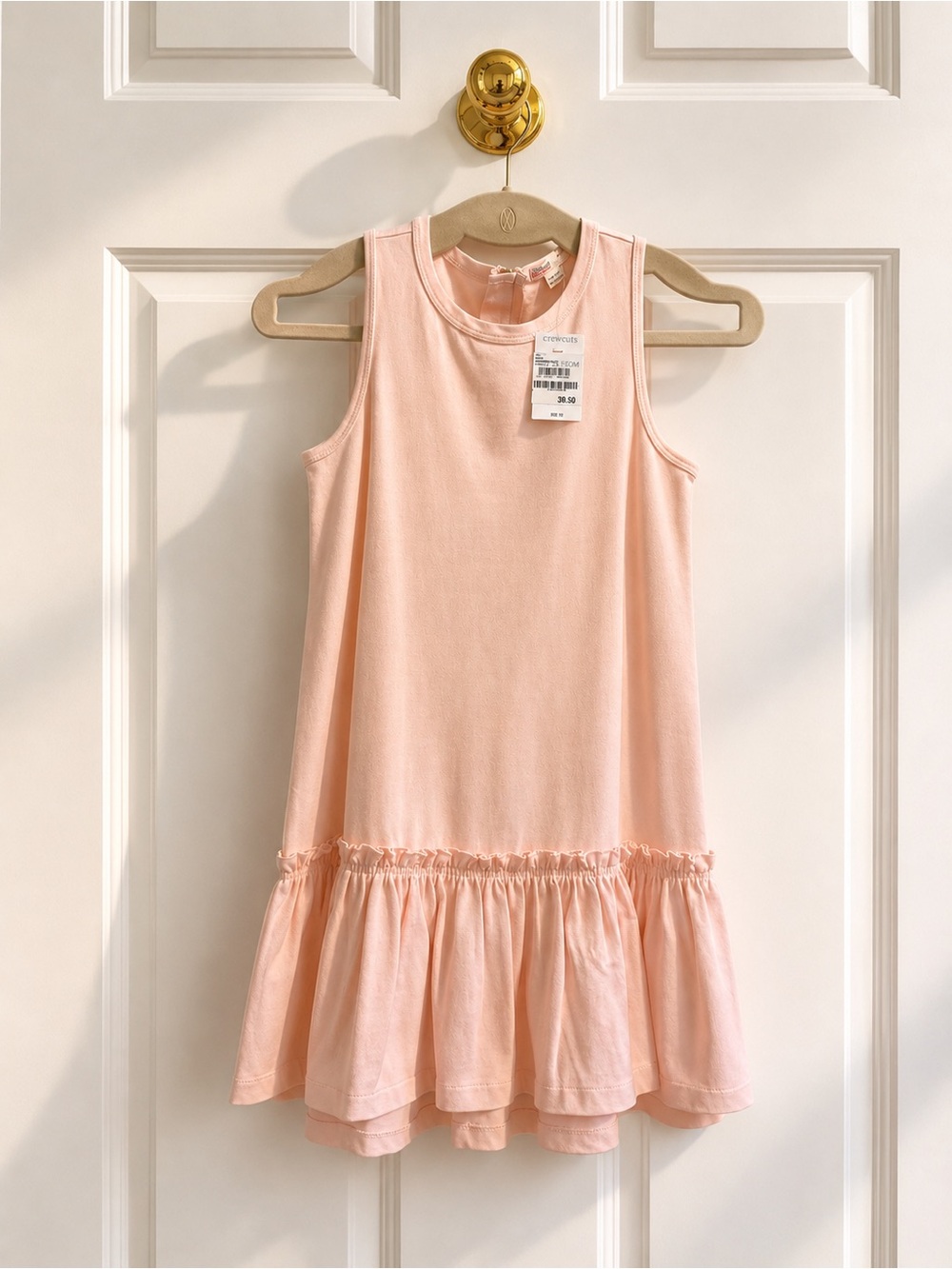 Crewcuts Peach Sleeveless Ruffle-Hem Dress